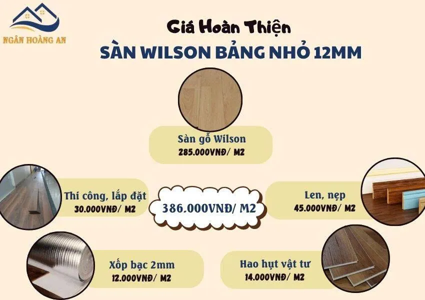 Bảng Giá Thi Công Trọn Gói Sàn Gỗ Công Nghiệp Wilson 12mm Bảng Giá Thi Công Trọn Gói Sàn Gỗ Công Nghiệp Wilson 12mm